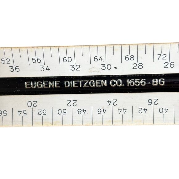 Eugene Dietzgen 1656-BG Engine Divided Triangular Plastic Ruler Germany - Picture 5 of 6